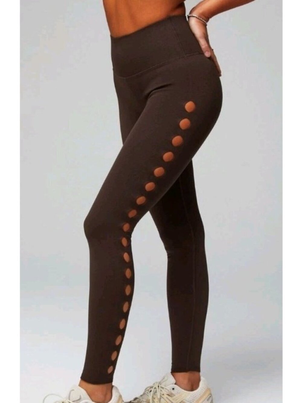 Fabletics Size Xs SculptKnit High Waisted Leggings Cacao Brown Nwt Side Cutouts